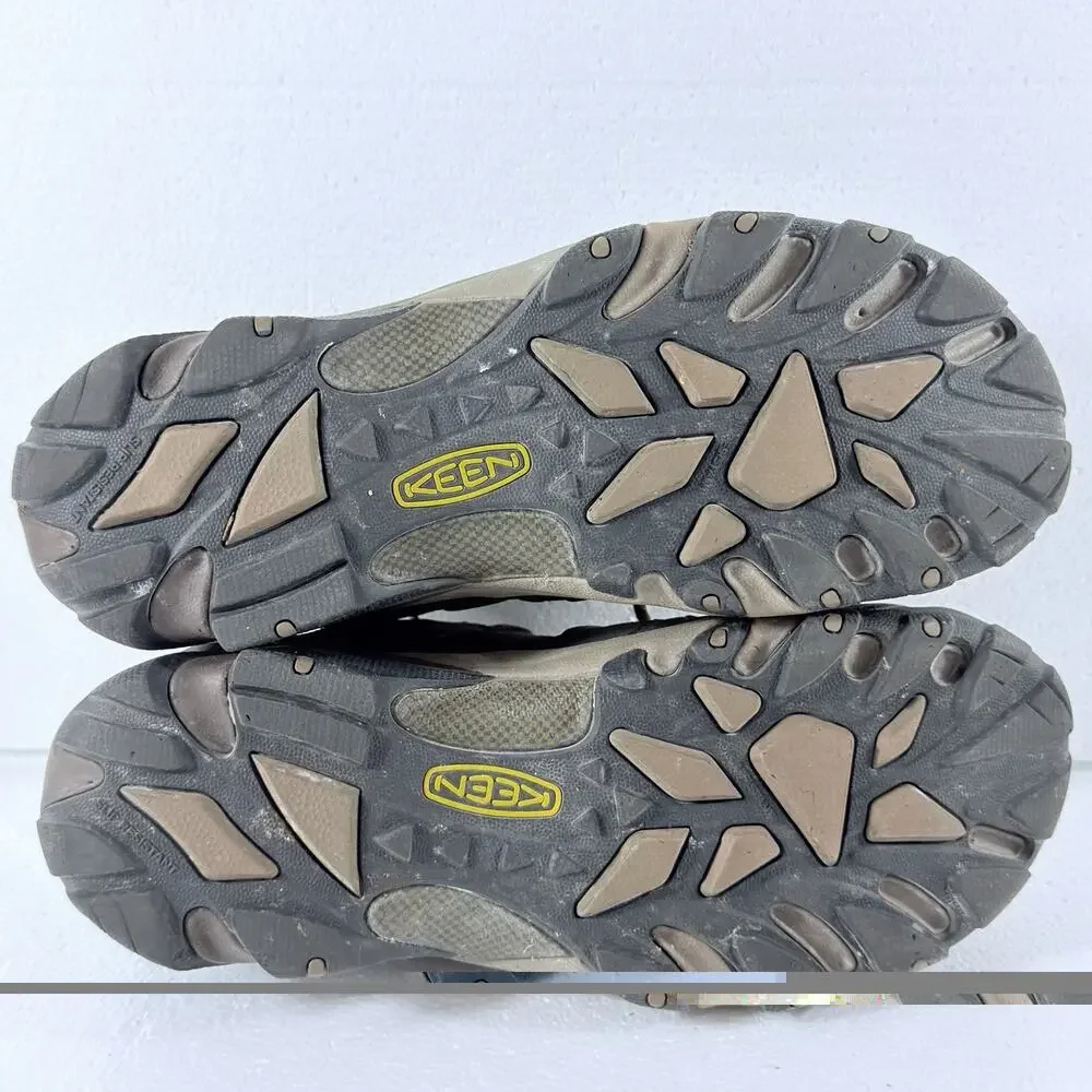 KEEN Utility Lansing Mens Low Steel Toe Work Shoes Size 11.5E Brown Hiking Clean